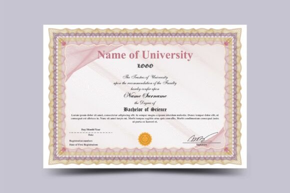Academic Certificates with Guilloche & Security Design
