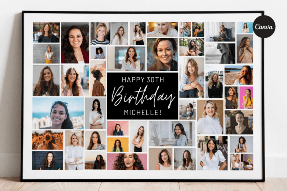 Birthday Photo Collage Canva Template