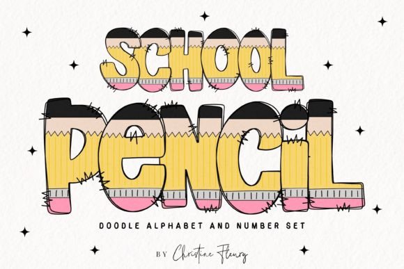 Bring School Projects to Life with Pencil Doodle Alphabet PNG