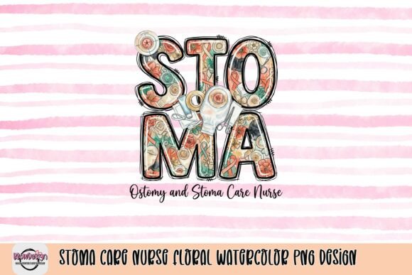 Celebrate Stoma Care with a Floral Watercolor PNG Design