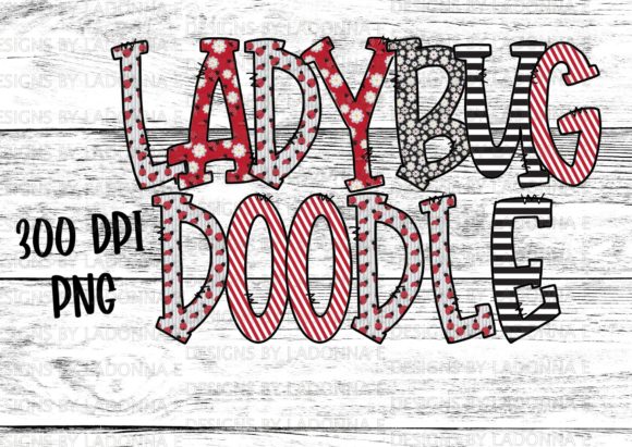 Charming Lady Bug Doodle Letters for Creative Projects