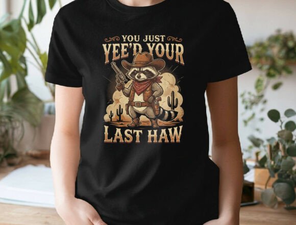 Cowboy Raccoon PNG: Last Haw Western Design