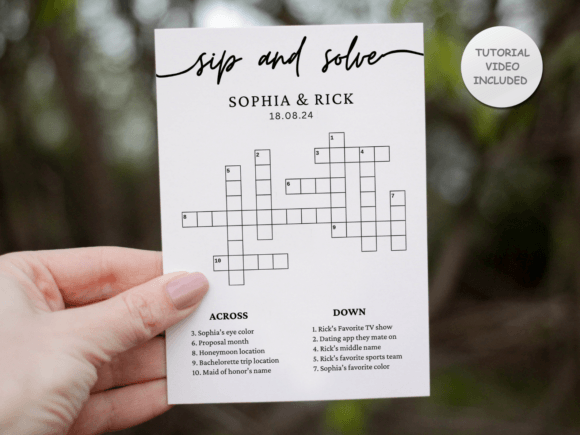 Create Your Custom Wedding Crossword Puzzle