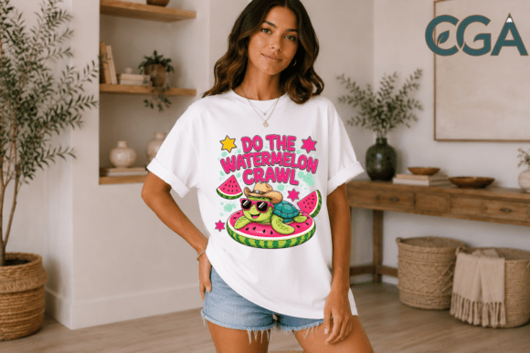Do the Watermelon Crawl Turtle PNG: Summer Fun Design