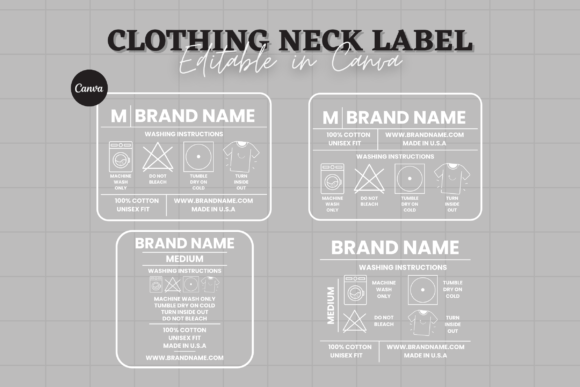 Editable Clothing Tag Bundle Canva