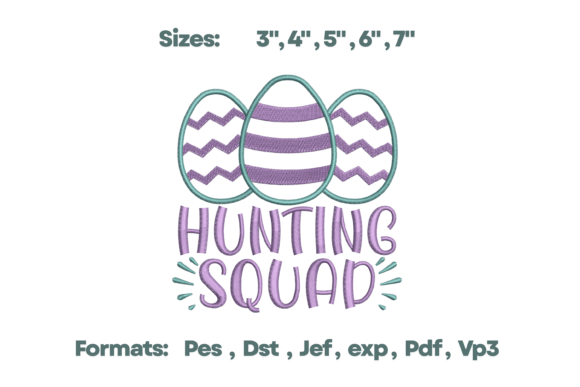 Hunting Squad Easter Egg Embroidery Design