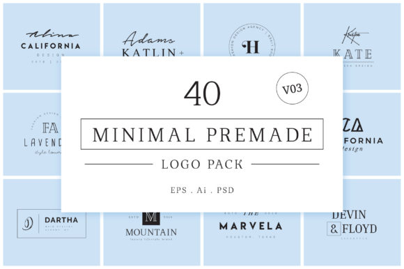 Minimal Premade Logo Bundle V03: Elegant Branding Solutions
