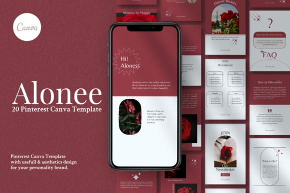 Pinterest Canva Template - Alonee: Your Instant Branding Kit