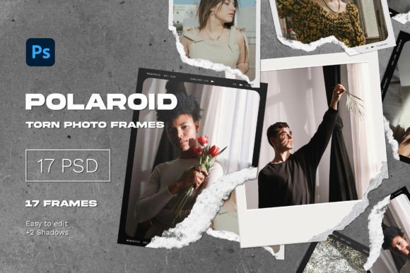Polaroid Torn Photo Frames: Vintage Mockups for Modern Design