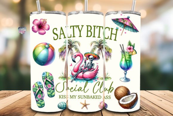 Salty Social Club Tumbler Wrap PNG: Your Instant Beach Vibe
