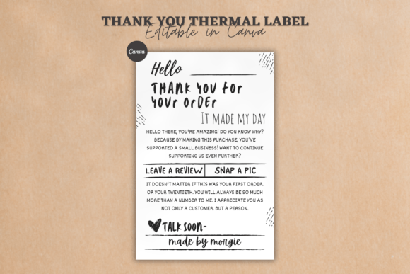 Thank You Thermal Label: Elevate Your Packaging with Personal Touch
