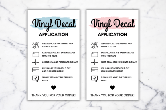 Vinyl Decal Instructions Care Card Template